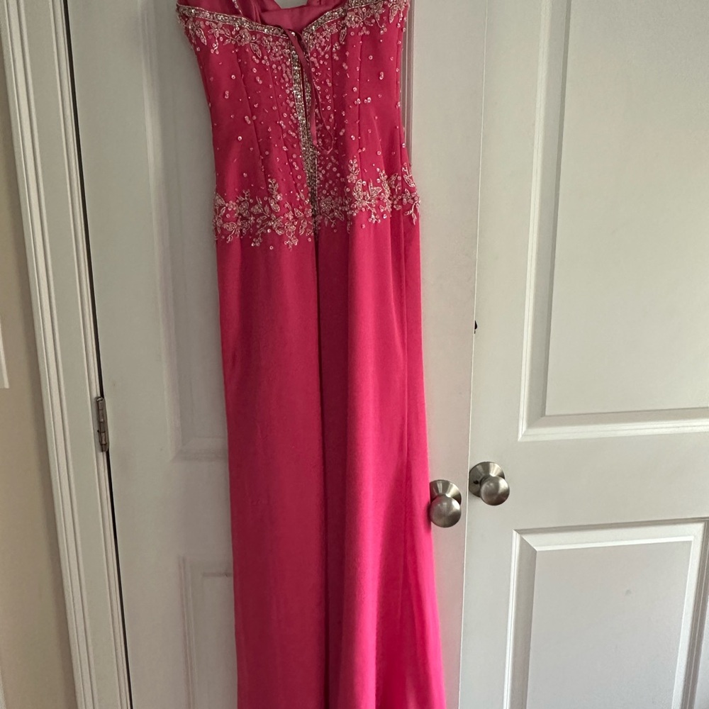 Mori Lee Elegant Pink Embellished Gown - Picture 6 of 11